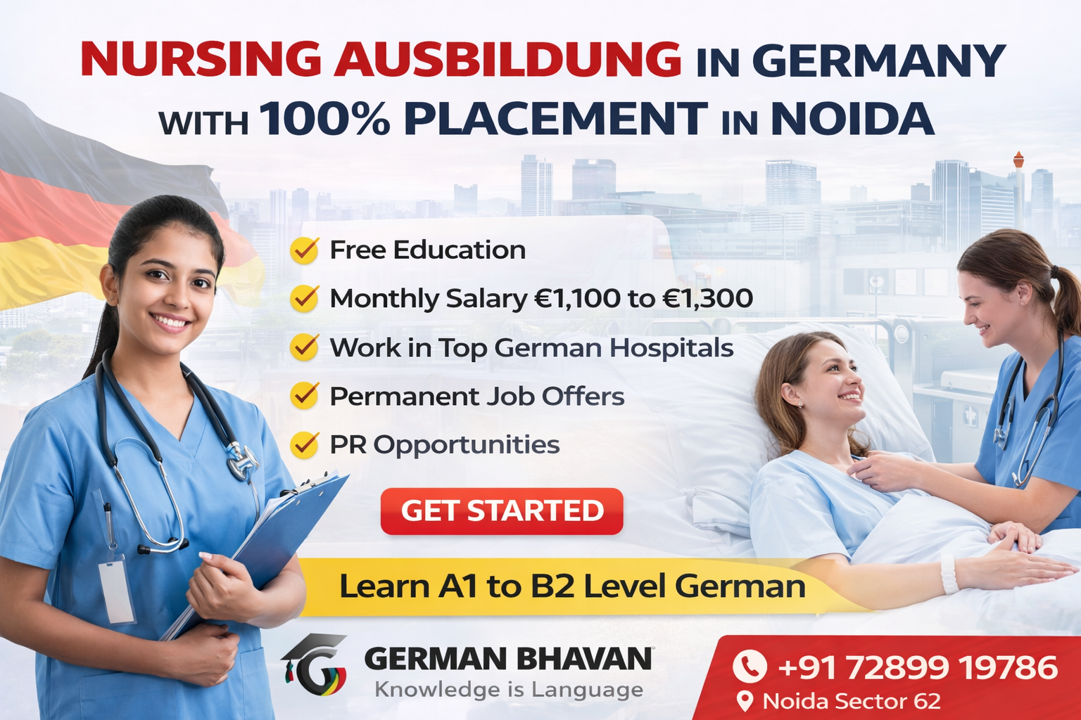 Nursing Ausbildung Germany with 100% Placement in Noida